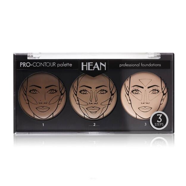 Hean Pro-Contour palette professional foundations Kreminė veido kontūravimo paletė, 15 g