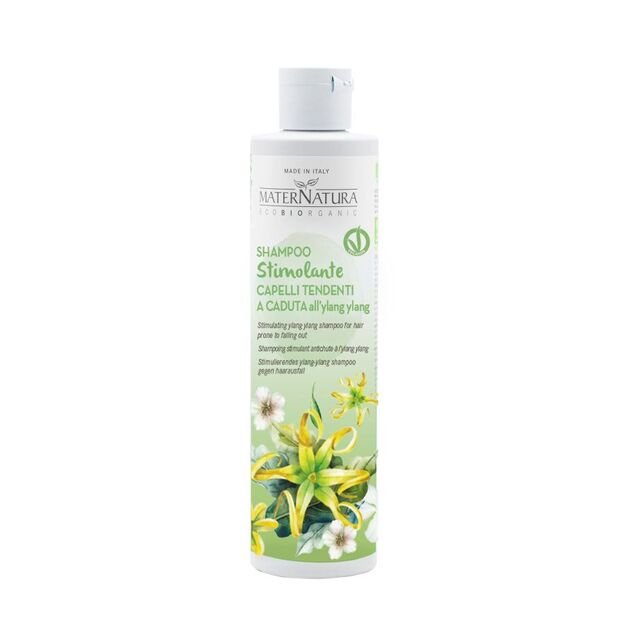 MaterNatura Stimulating ylang ylang shampoo for hair prone to falling out Stimuliuojantis šampūnas nuo plaukų slinkimo, 250 ml